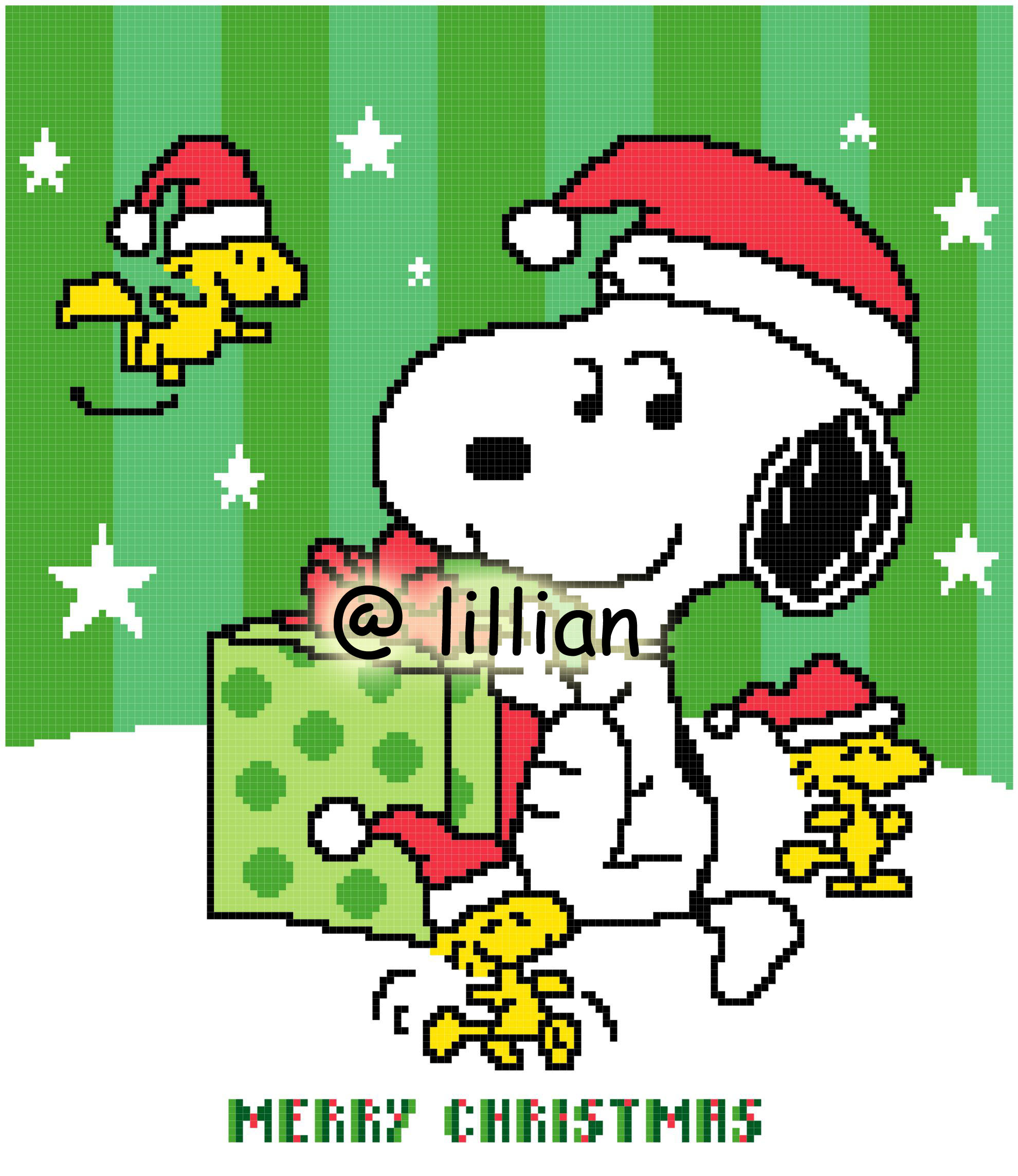 PDF ~ SNOOPY WOODSTOCK CHRISTMAS PRESENT Counted Cross Stitch PATTERN