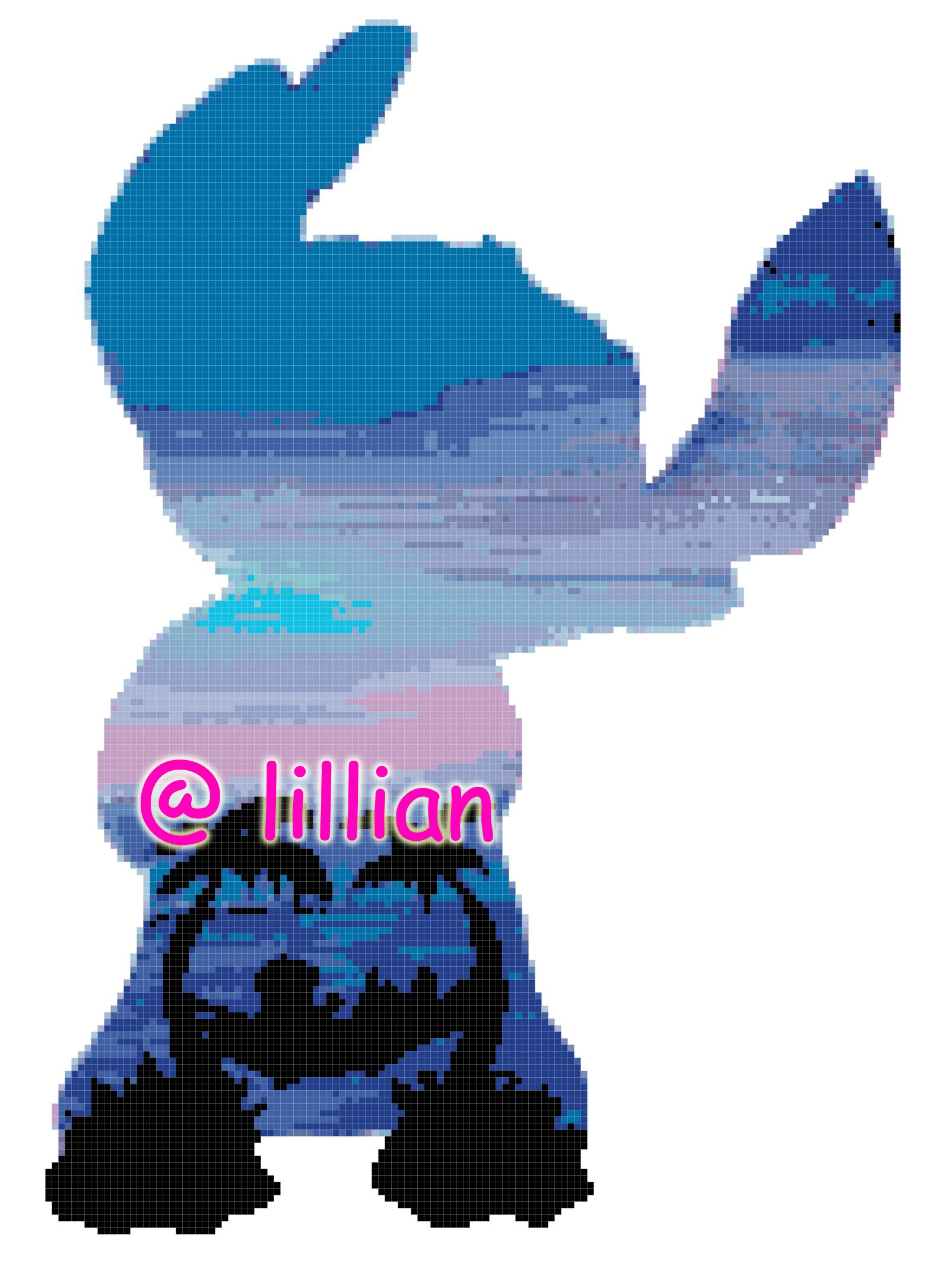 PDF ~ LILO & STITCH POTRAIT SILHOUETTE Counted Cross Stitch PATTERN