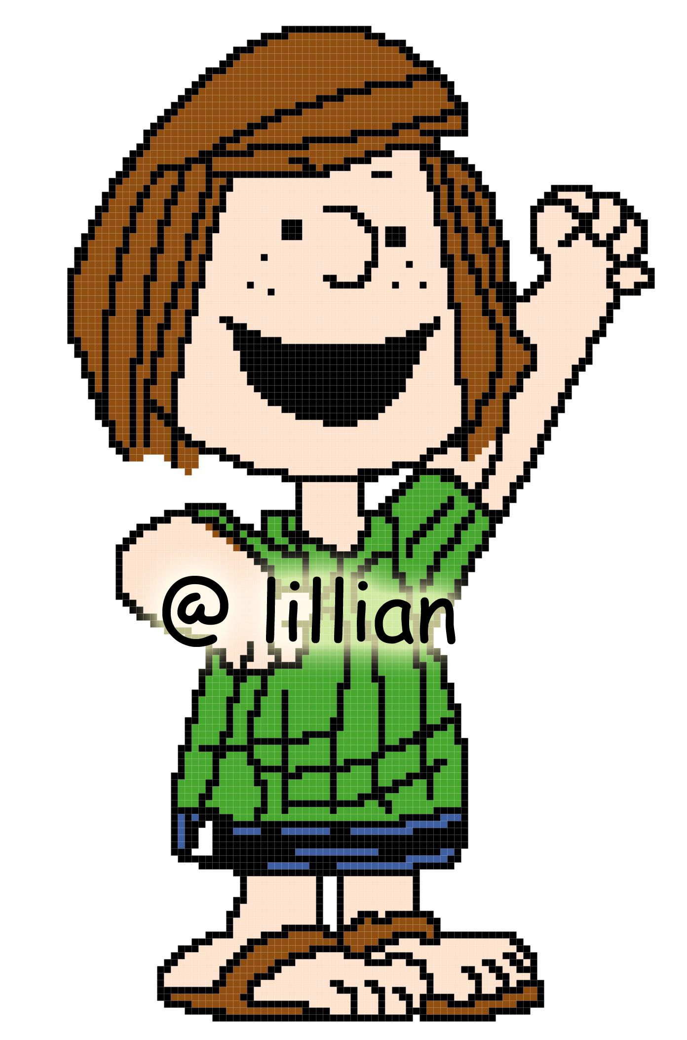 PDF ~ SNOOPY PEPPERMINT PATTY Counted Cross Stitch PATTERN