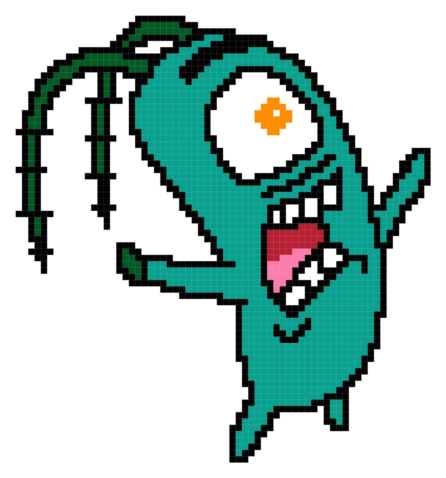 PDF ~ SPONGEBOB FRIENDS PLANKTON Counted Cross Stitch PATTERN