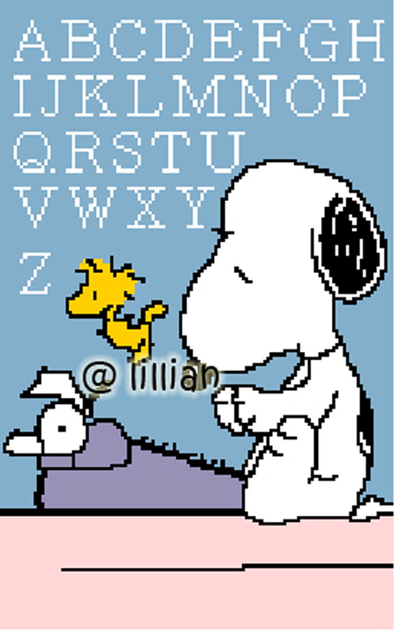 PDF ~ SNOOPY BIG ABC ALPHABETICALS SAMPLER Counted Cross Stitch PATTERN