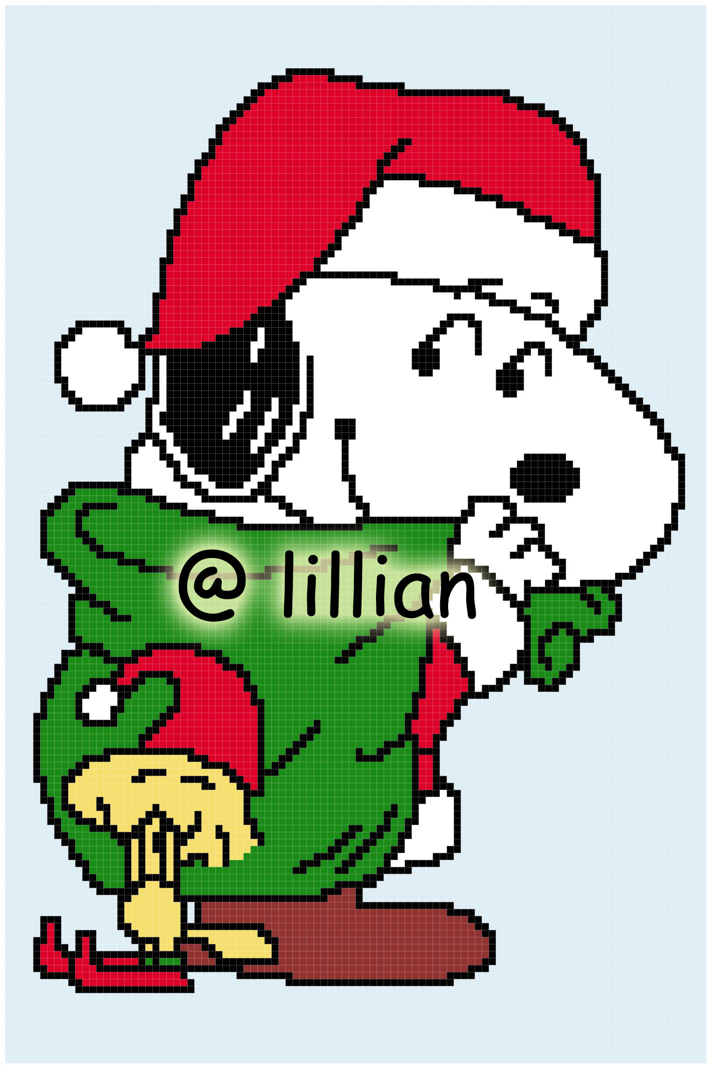 PDF ~ SNOOPY WOODSTOCK CHRISTMAS SANTA Counted Cross Stitch PATTERN
