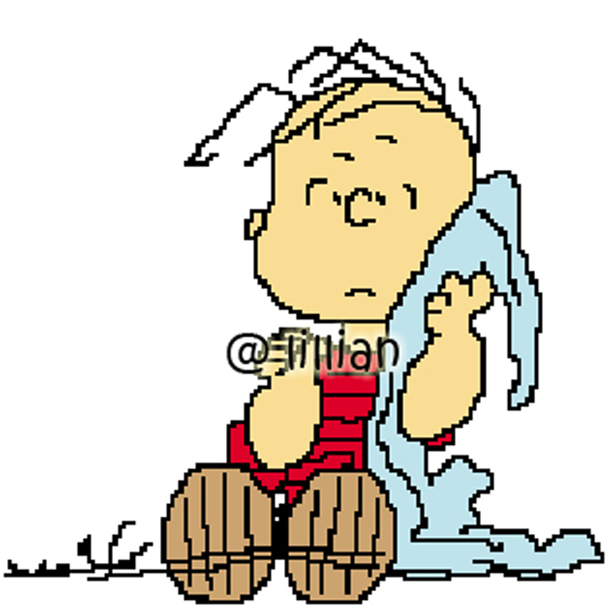 PDF ~ SNOOPY LINUS RESTING Counted Cross Stitch PATTERN