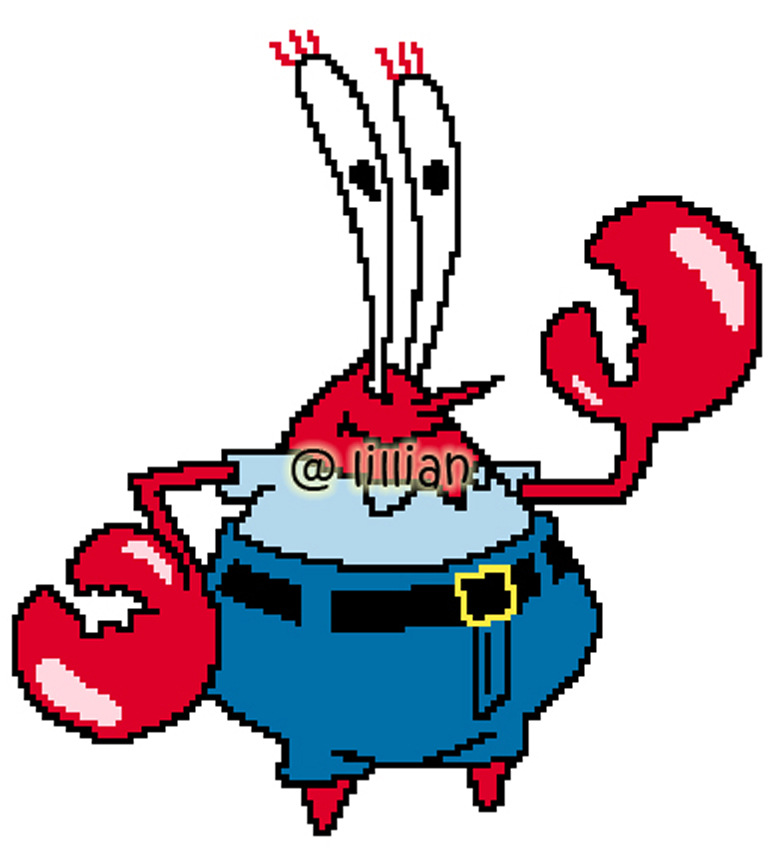 PDF ~ SPONGEBOB FRIENDS MR KRABS Counted Cross Stitch PATTERN
