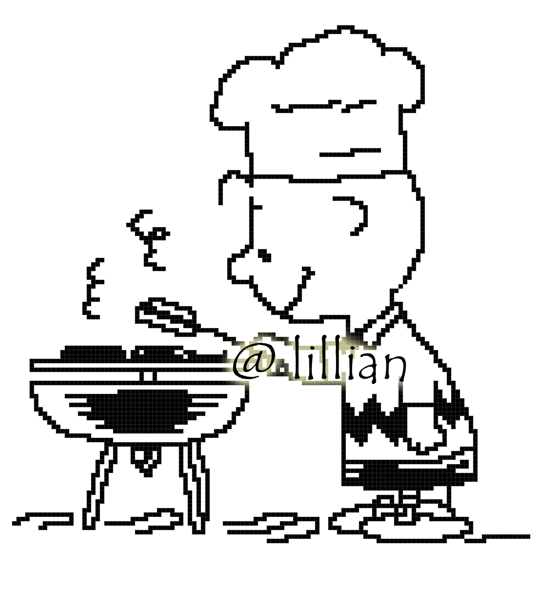 PDF ~ SNOOPY CHARLIE BROWN BARBEQUE OUTLINE Counted Cross Stitch PATTERN