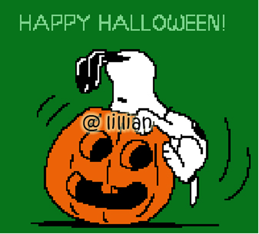 PDF ~ SNOOPY HAPPY HALLOWEEN Counted Cross Stitch PATTERN