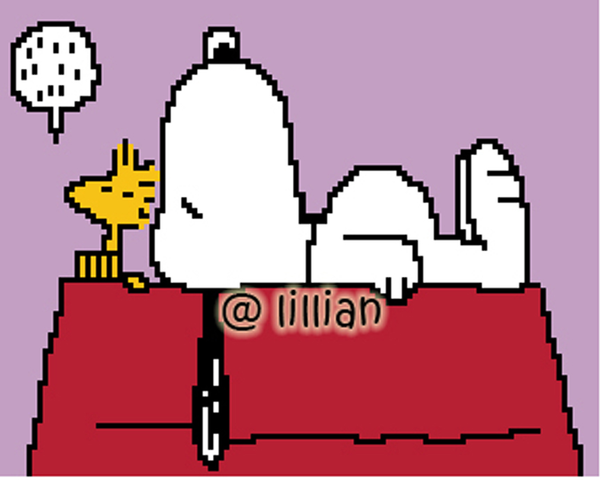 PDF ~ SNOOPY RESTING WITH WOODSTOCK Counted Cross Stitch PATTERN