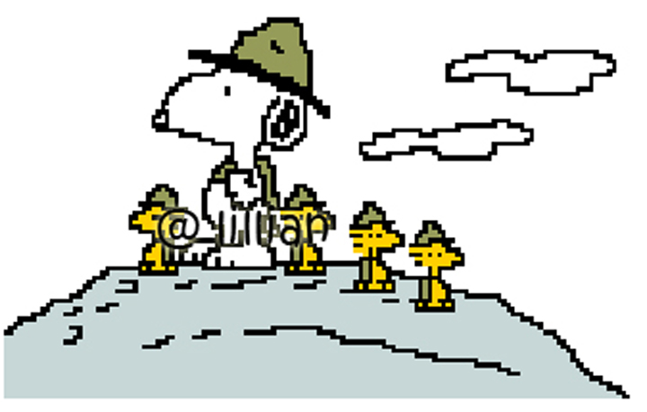 PDF ~ SNOOPY AND WOODSTOCK SCOUTS MOUNTAIN Counted Cross Stitch PATTERN