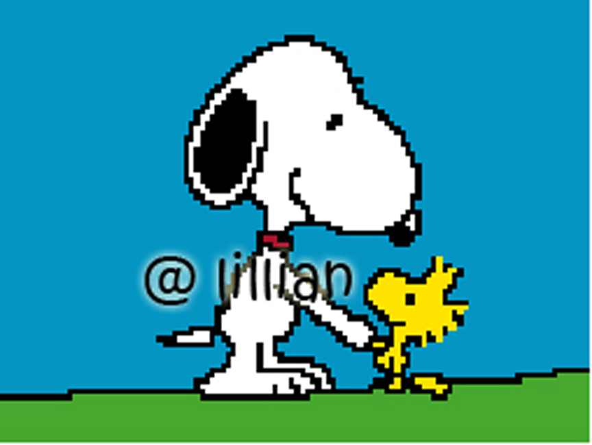 PDF ~ SNOOPY WOODSTOCK SHAKING HANDS Counted Cross Stitch PATTERN