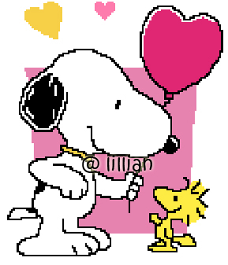 PDF ~ SNOOPY WOODSTOCK BALLOON WITH WOODSTOCK Counted Cross Stitch PATTERN