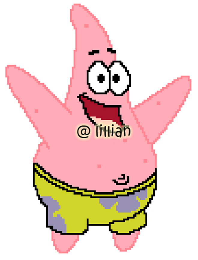 PDF ~ SPONGEBOB FRIENDS PATRICK STAR Counted Cross Stitch PATTERN