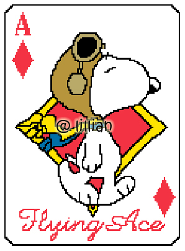 PDF ~ SNOOPY FLYING ACE Counted Cross Stitch PATTERN