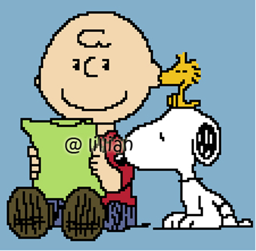 PDF ~ SNOOPY CHARLIE BROWN WOODSTOCK READING Counted Cross Stitch PATTERN