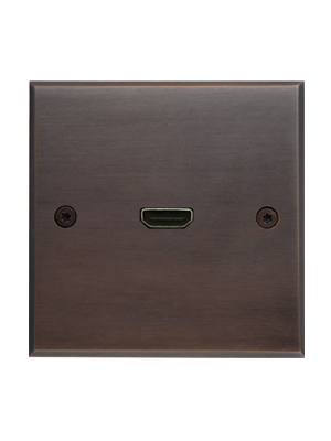 Brushed Metal HDMI Wall Plate