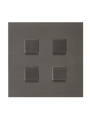 Brushed Stainless Steel Quad Switch Plate