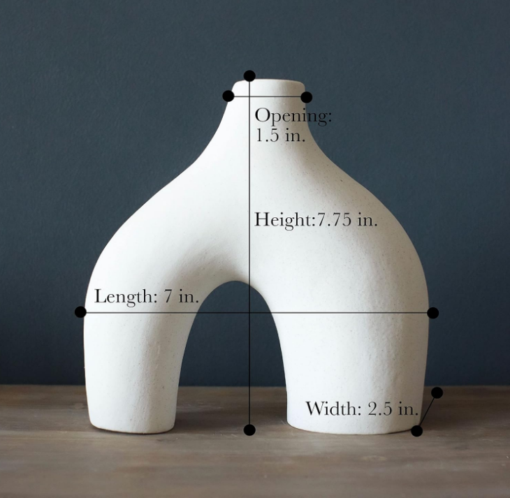 Donut Vase, Set of 2 - Minimalist Nordic, White Ceramic Hollow Donut Vase Decor | Table Centerpiece, Olive Plant, Wedding, Living Room, Bookshelf, Office, Modern Home, Entryway, Console