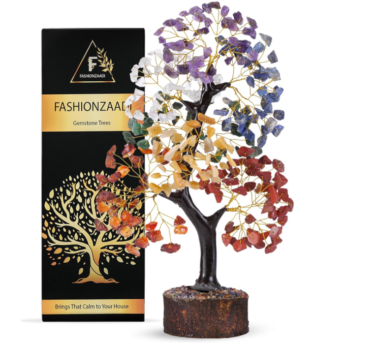 7 Chakra Tree Of Life Decor, Crystal Tree For Positive Energy, Gemstones And Crystals, Womens Birthday Gifts, Feng Shui Tree, Gem Tree Stones, Crystal Gifts, Home Decor, Chakra Decor, Spiritual Gifts