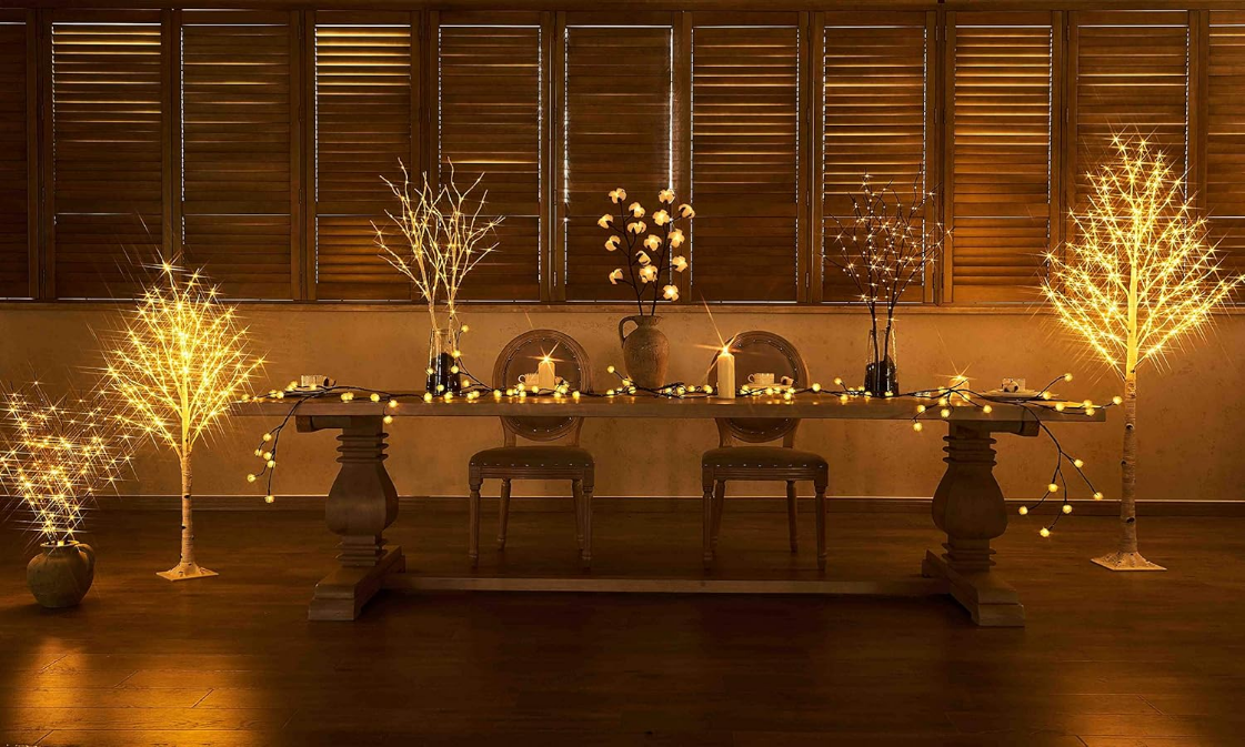 Lighted Brown Willow Branches 32IN 100 LED with Timer Battery Operated, Tree Branch with Warm White Lights for Holiday Christmas Decoration Indoor Outdoor Use