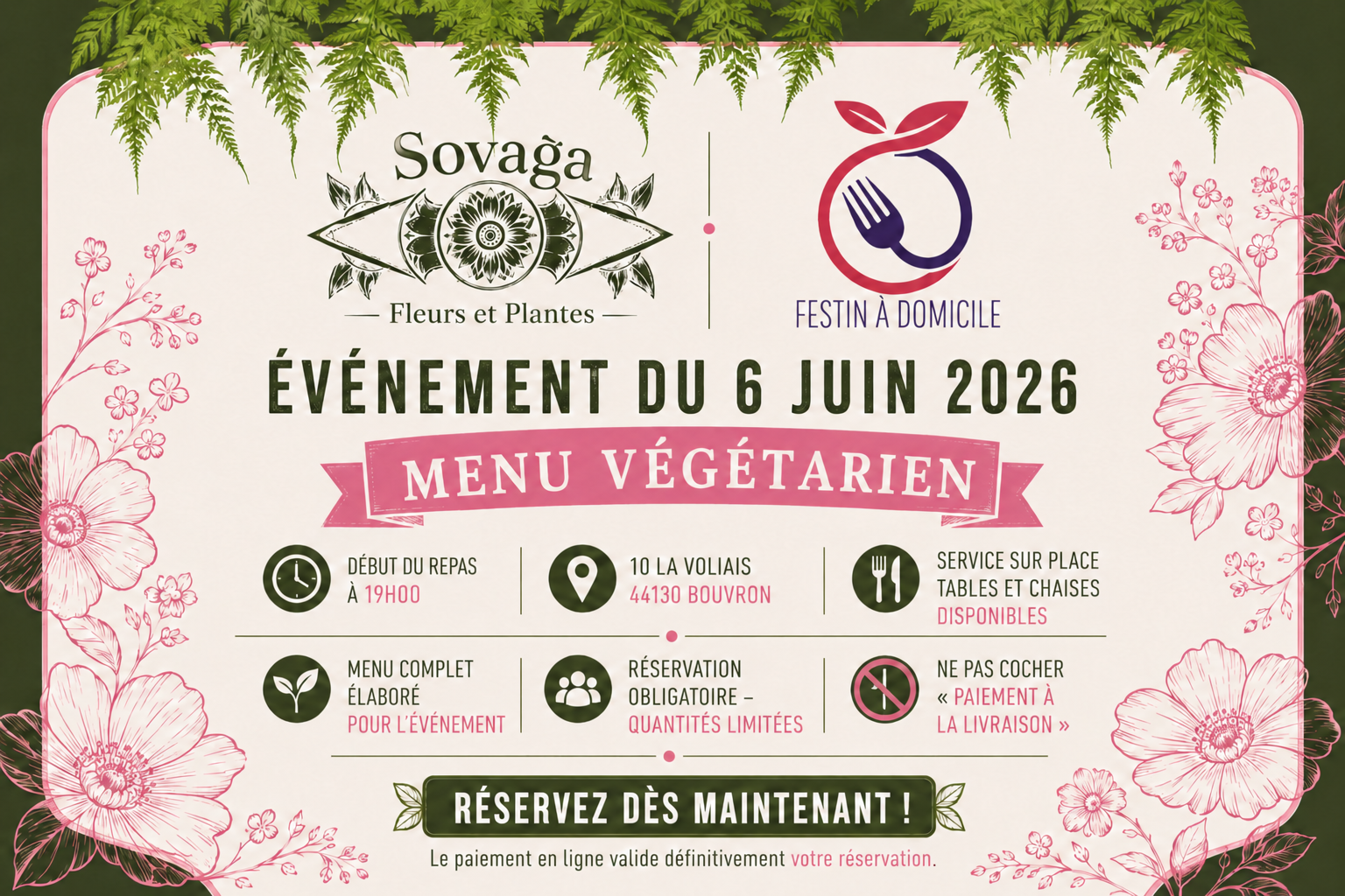 Événement du 6 juin - Menu Végétarien