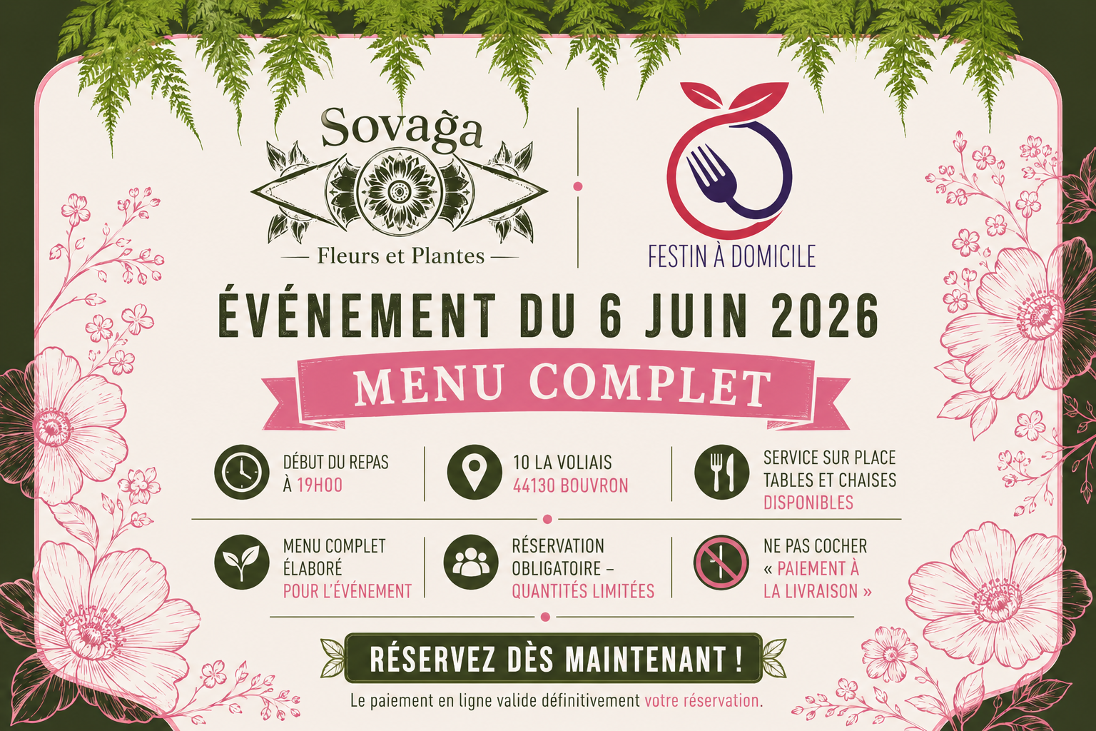 Événement du 6 juin - Menu Complet
