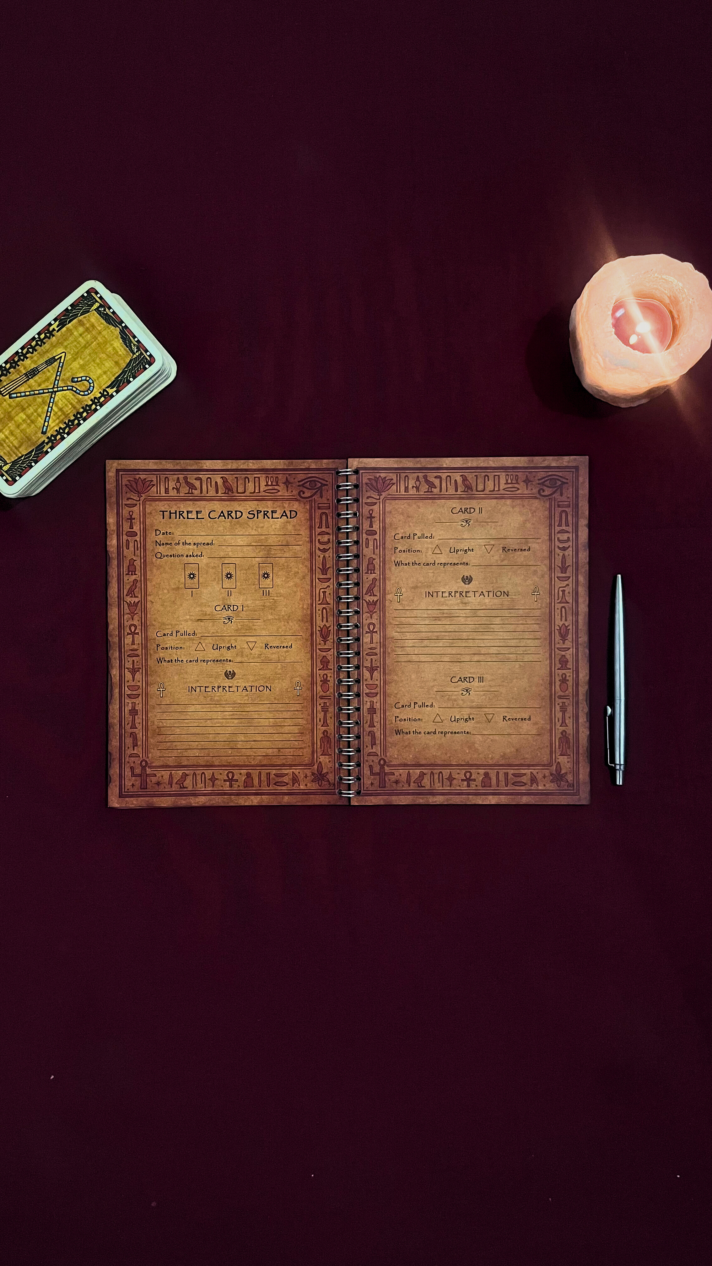 Tarot Journal A5- Daily Card Reflections & Tarot spreads