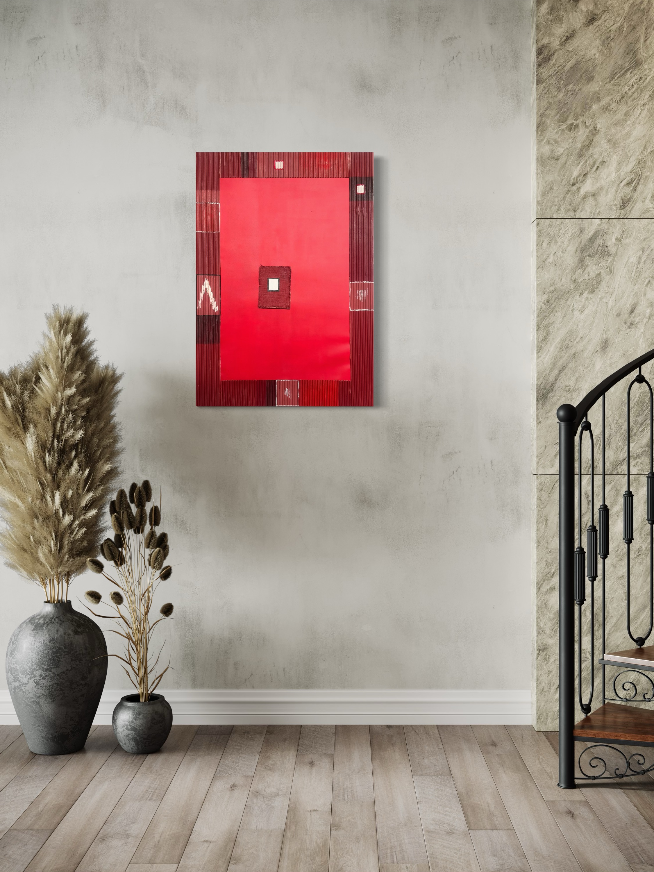 Abstrakcja czerwona za Nowosielskim 1