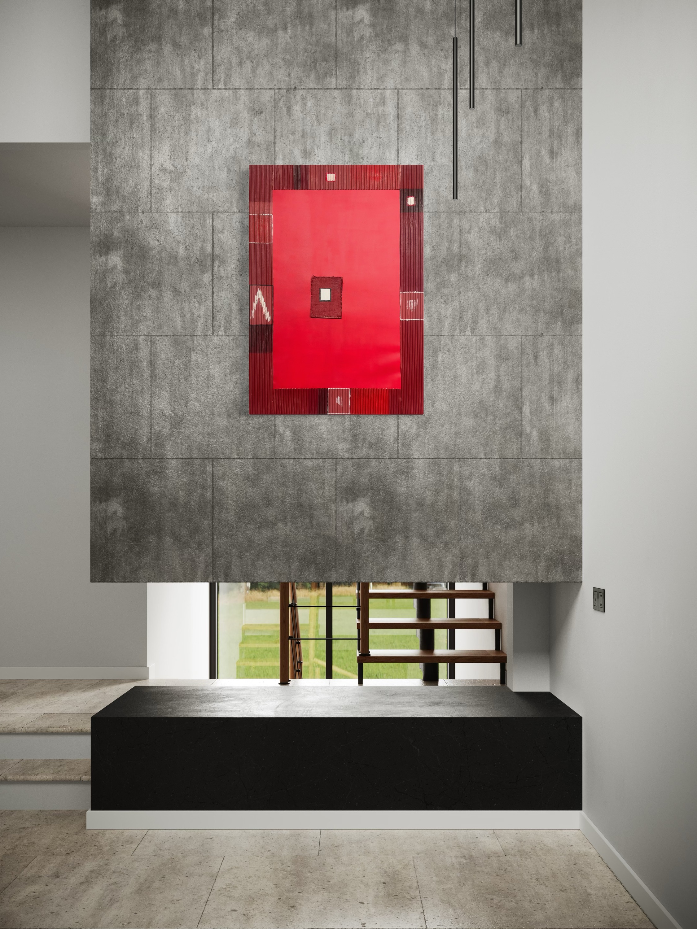 Abstrakcja czerwona za Nowosielskim 1