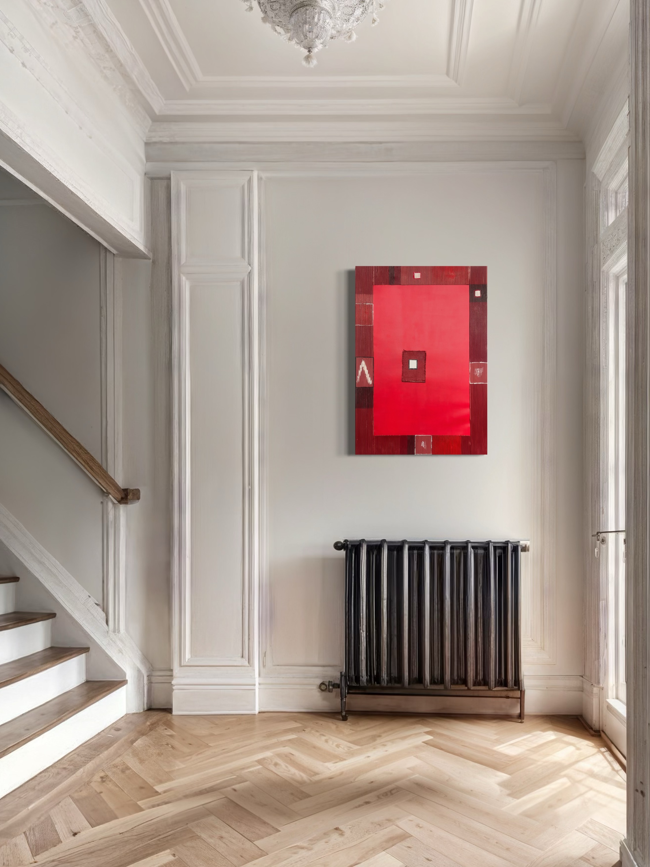 Abstrakcja czerwona za Nowosielskim 1