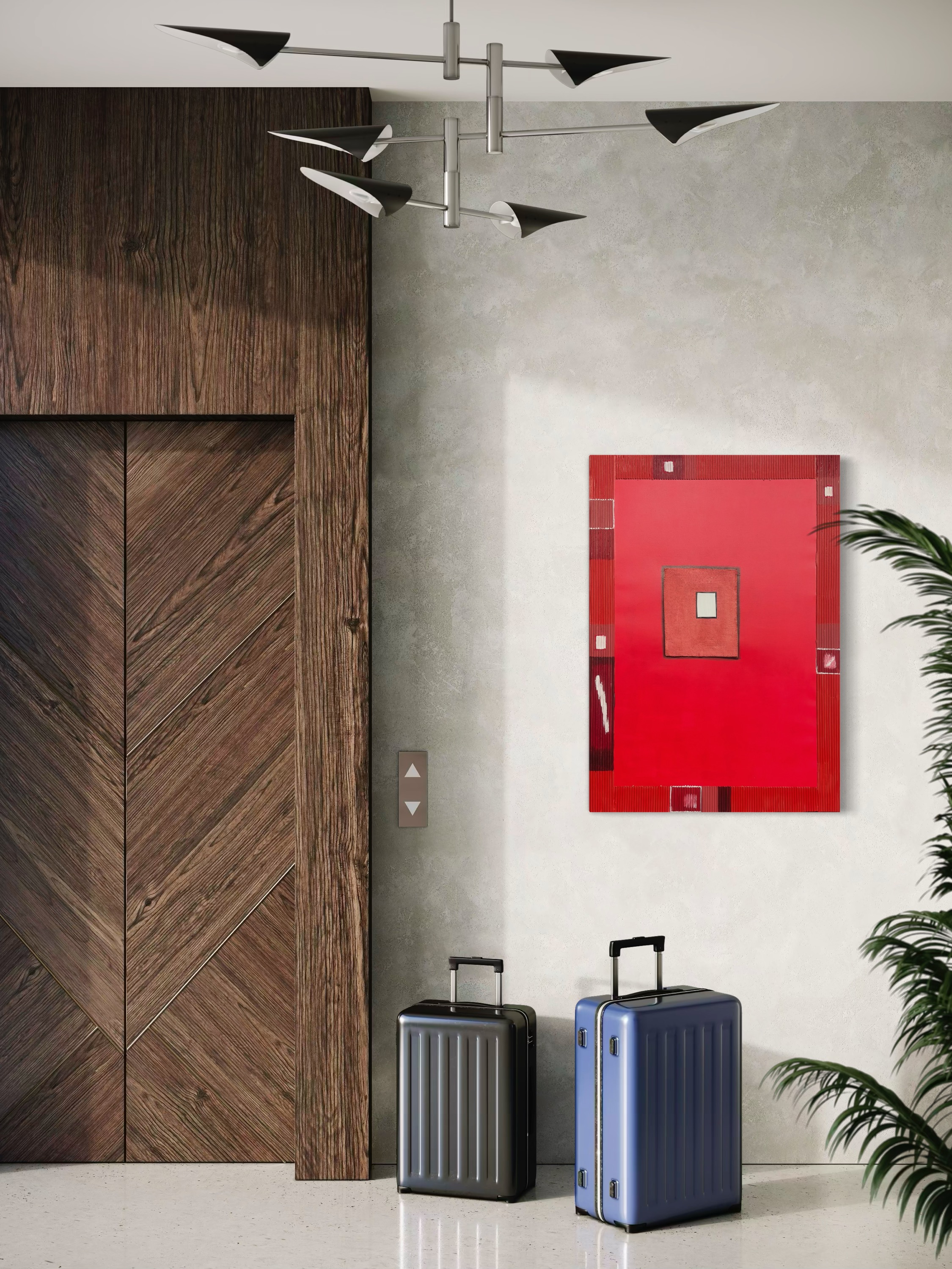 Abstrakcja czerwona za Nowosielskim 2