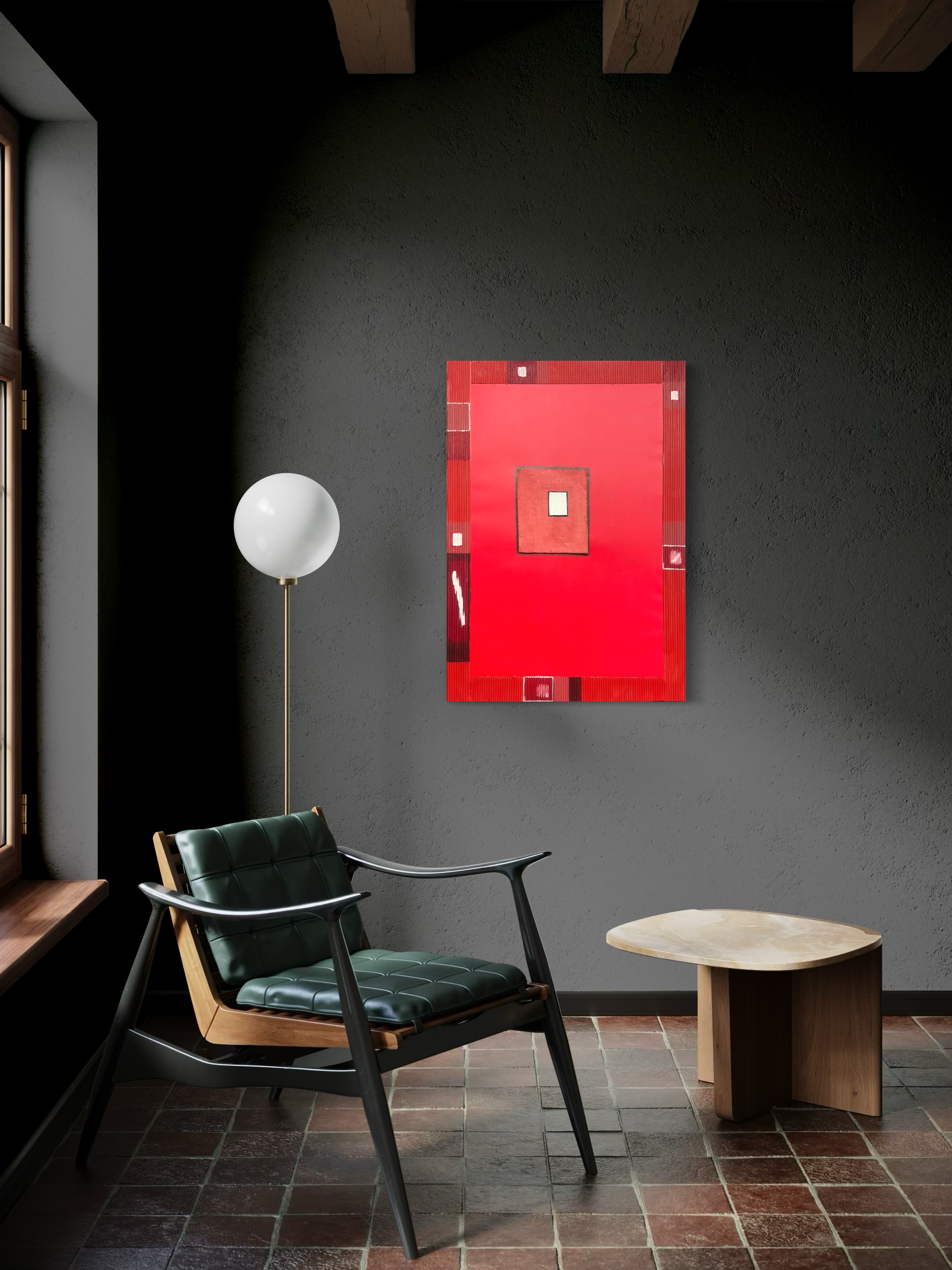 Abstrakcja czerwona za Nowosielskim 2