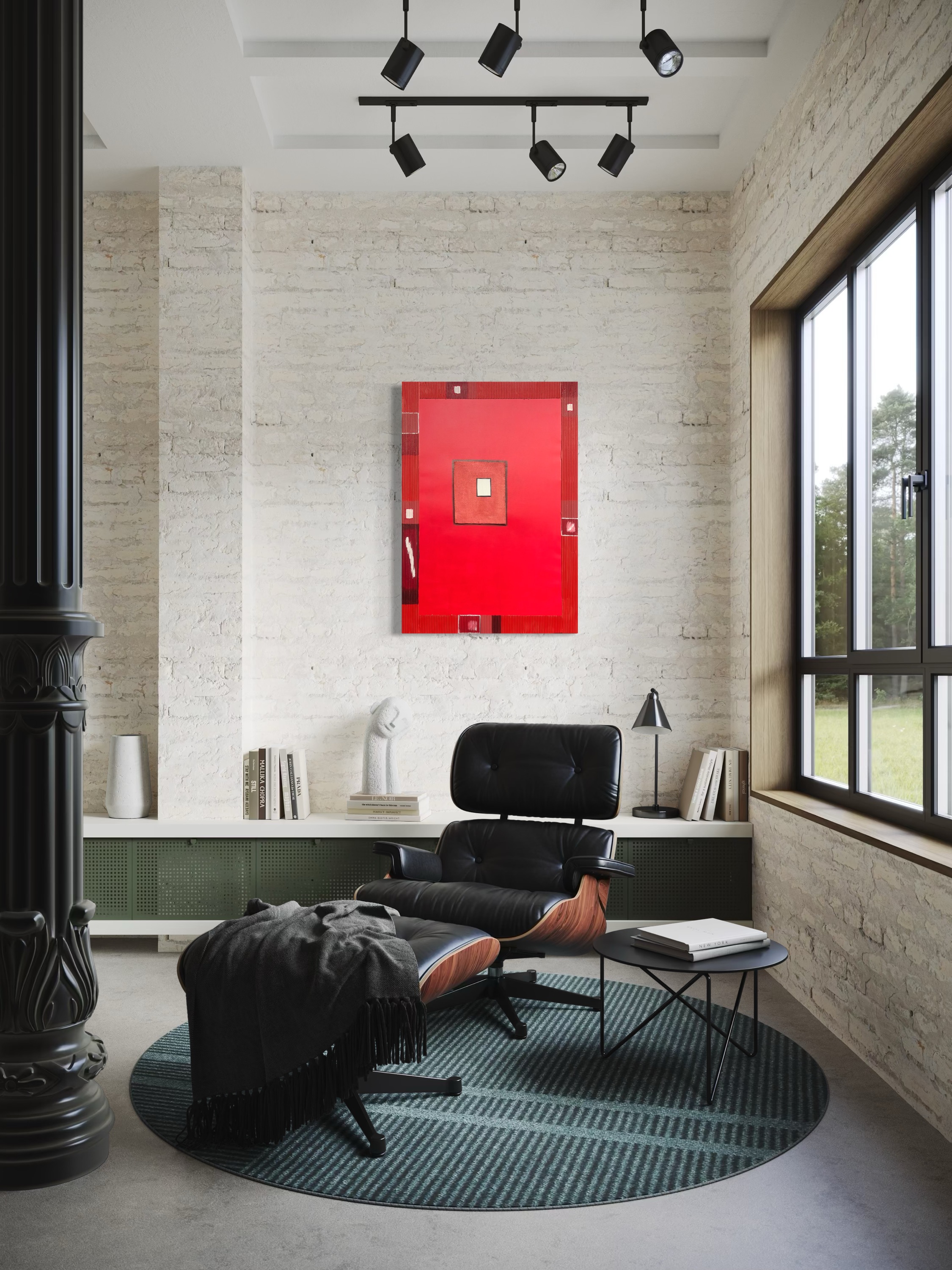 Abstrakcja czerwona za Nowosielskim 2