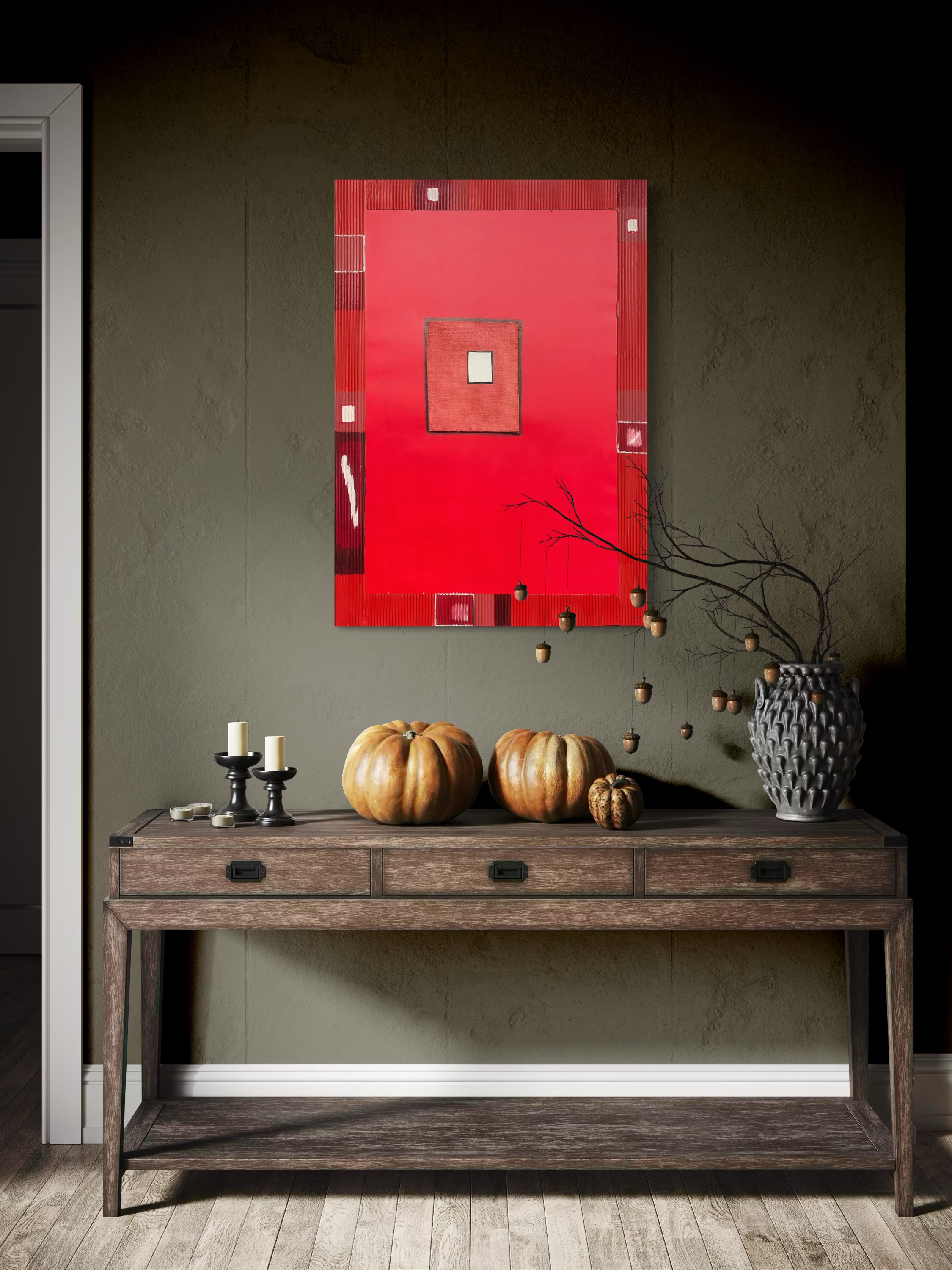 Abstrakcja czerwona za Nowosielskim 2