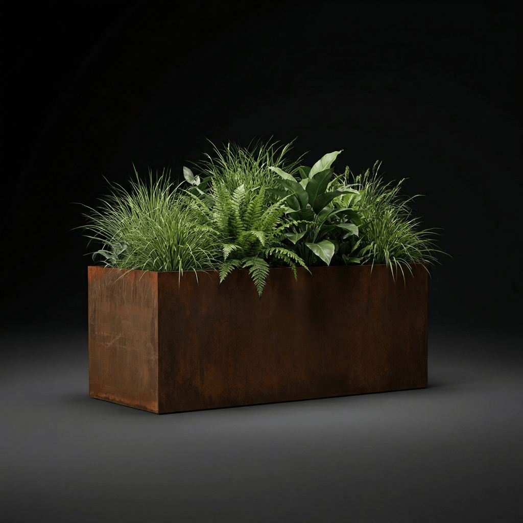 BRUTUS Corten stačiakampis vazonas