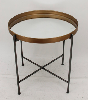 Mesa auxiliar redonda de metal