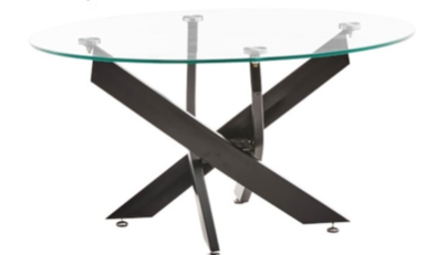 Mesa de comedor redonda de vidrio