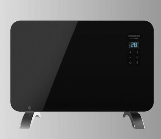 Convector de cristal con pies 