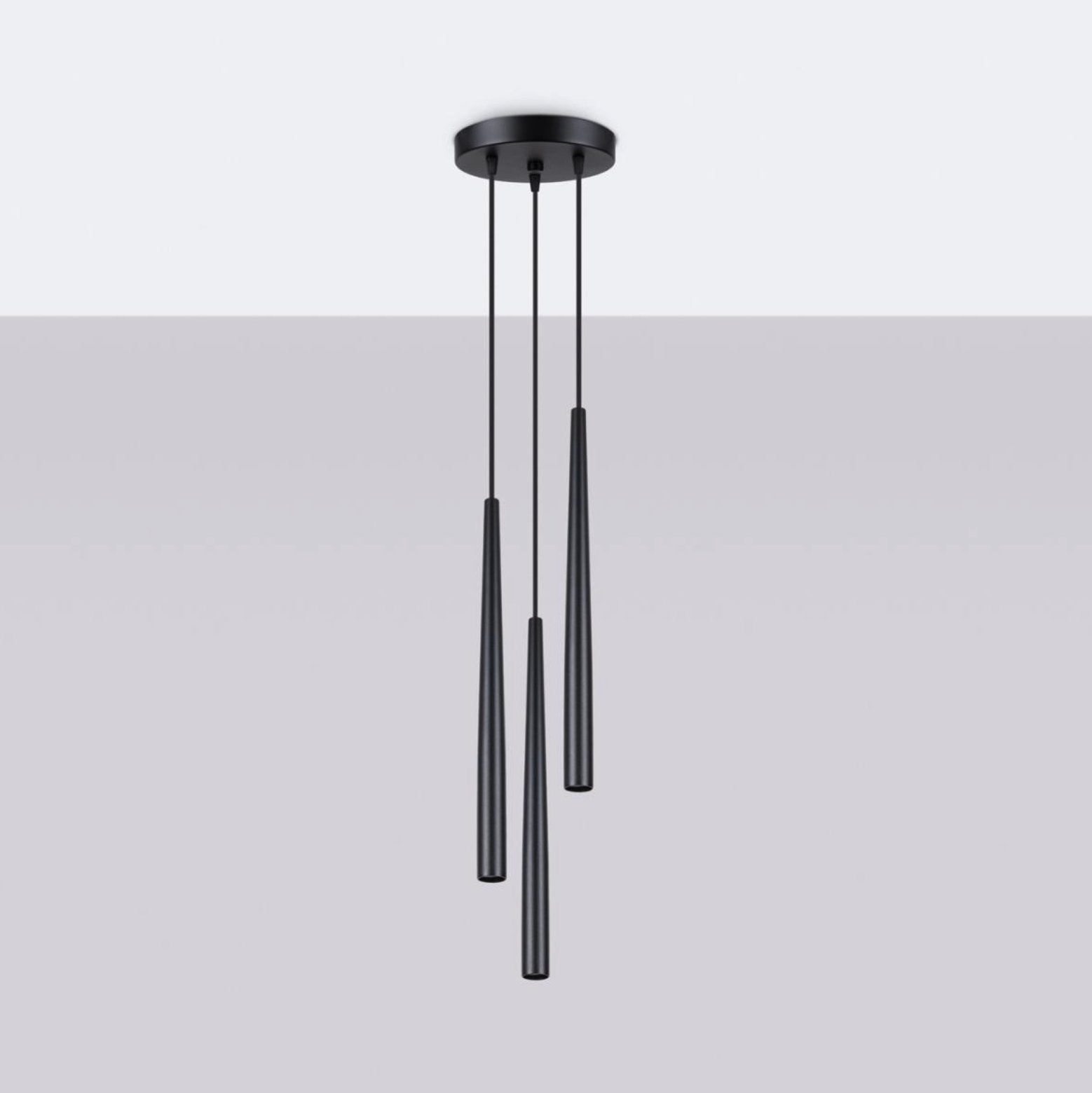 Sollux Lámpara pedant BLISS 3P negra N/A