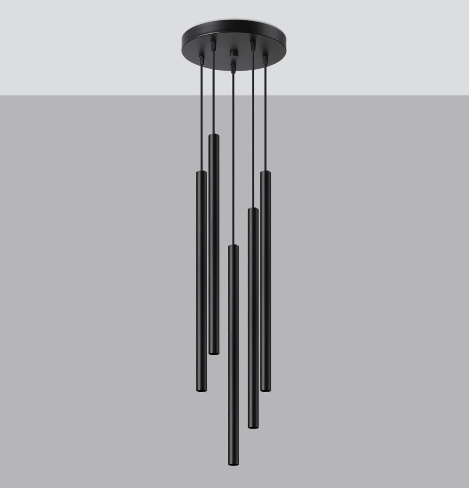 Sollux Lámpara colgante PASTELO 5P negro