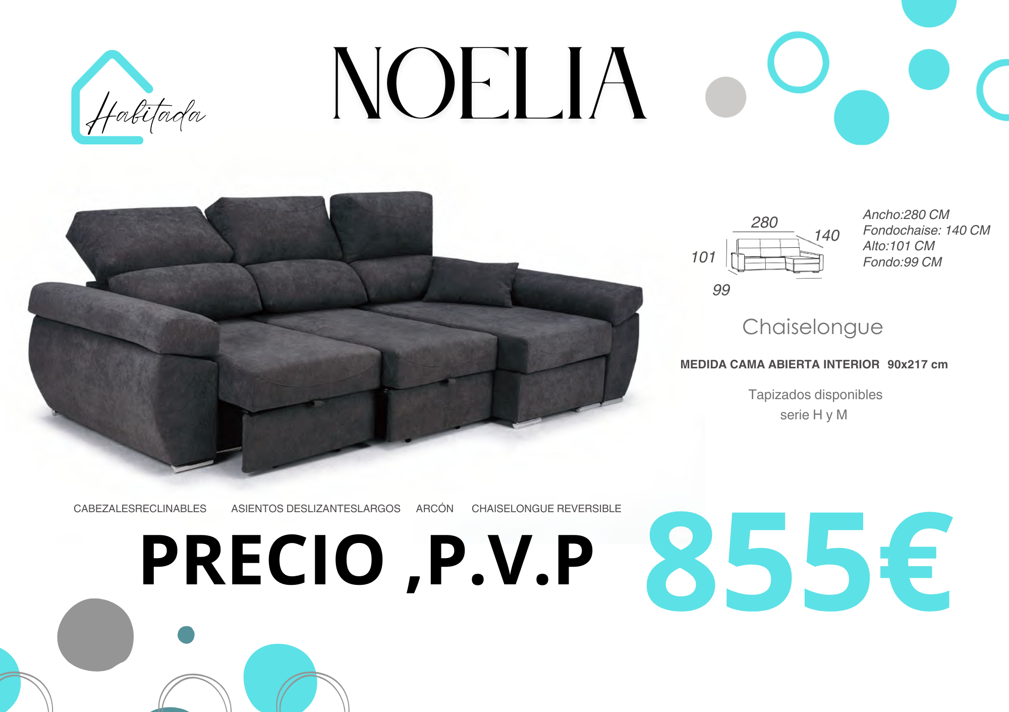 Chaiselongue Noelia deslizante