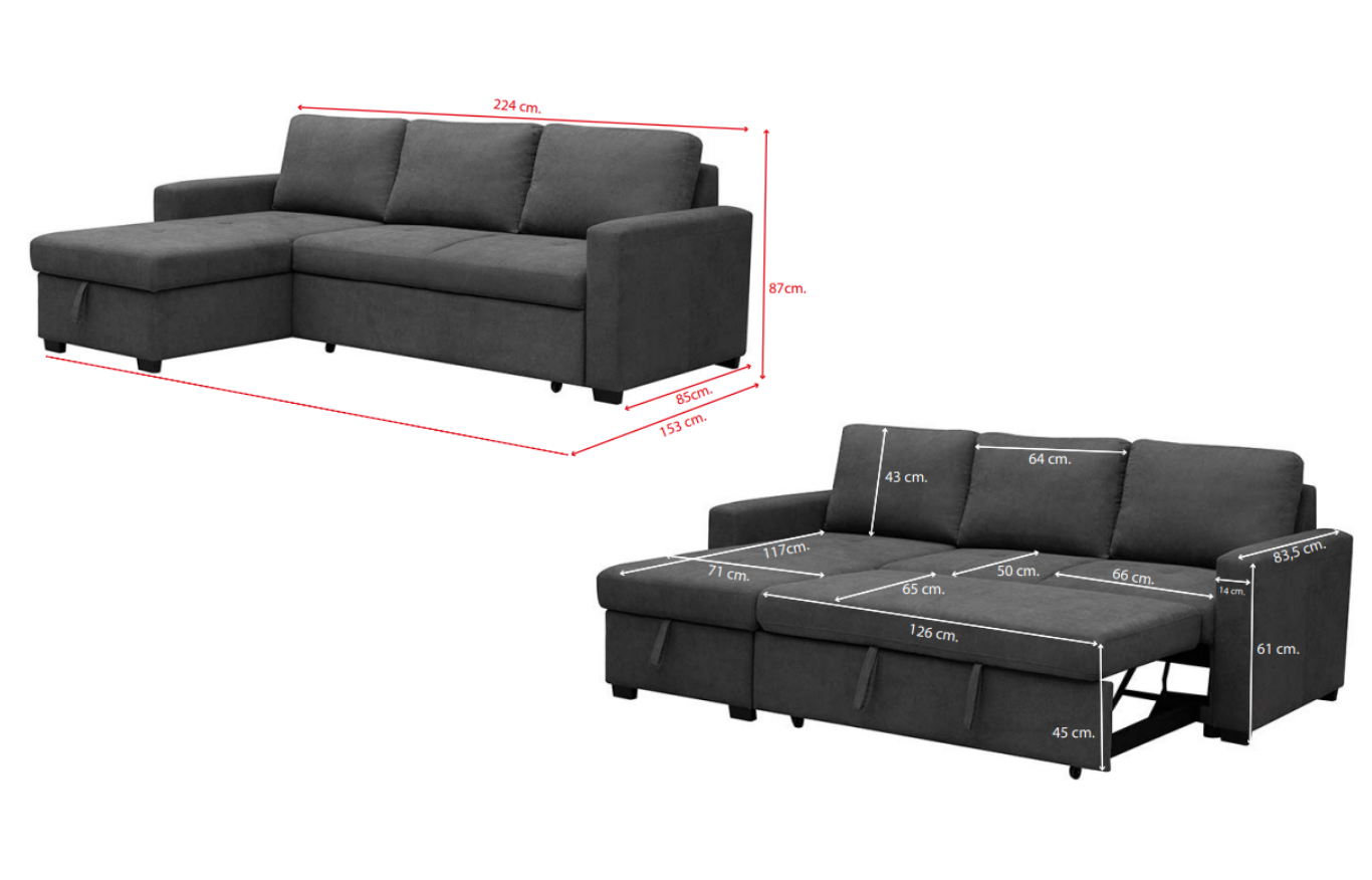 Sofá Chaise Longue Cama Modelo Paton