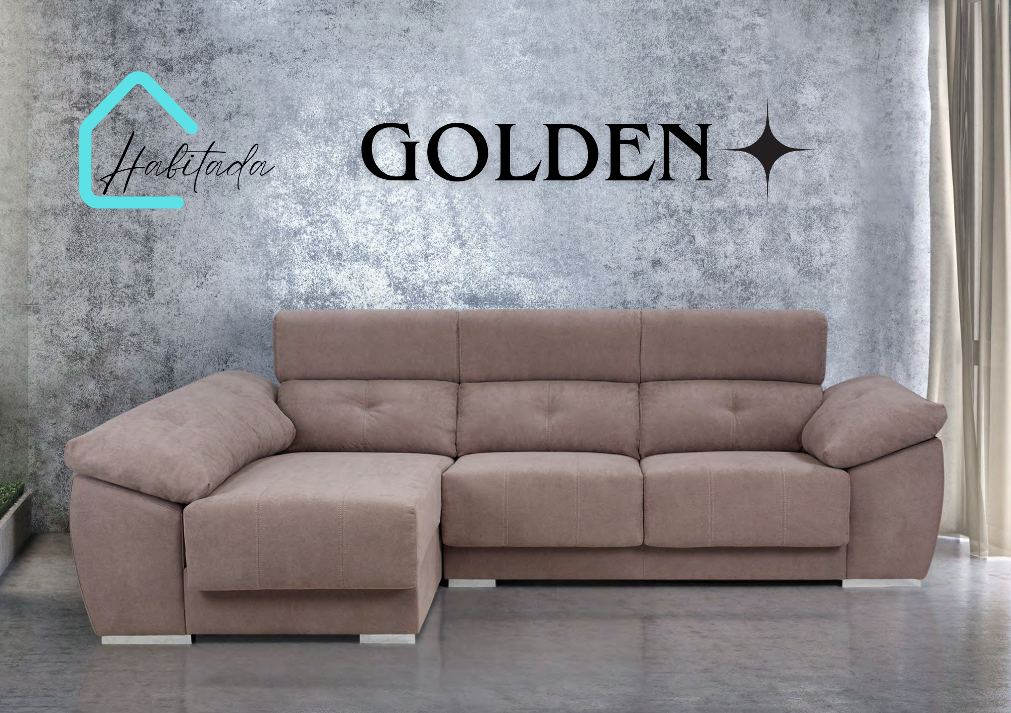 Sofá chaiseslongue GOLDEN