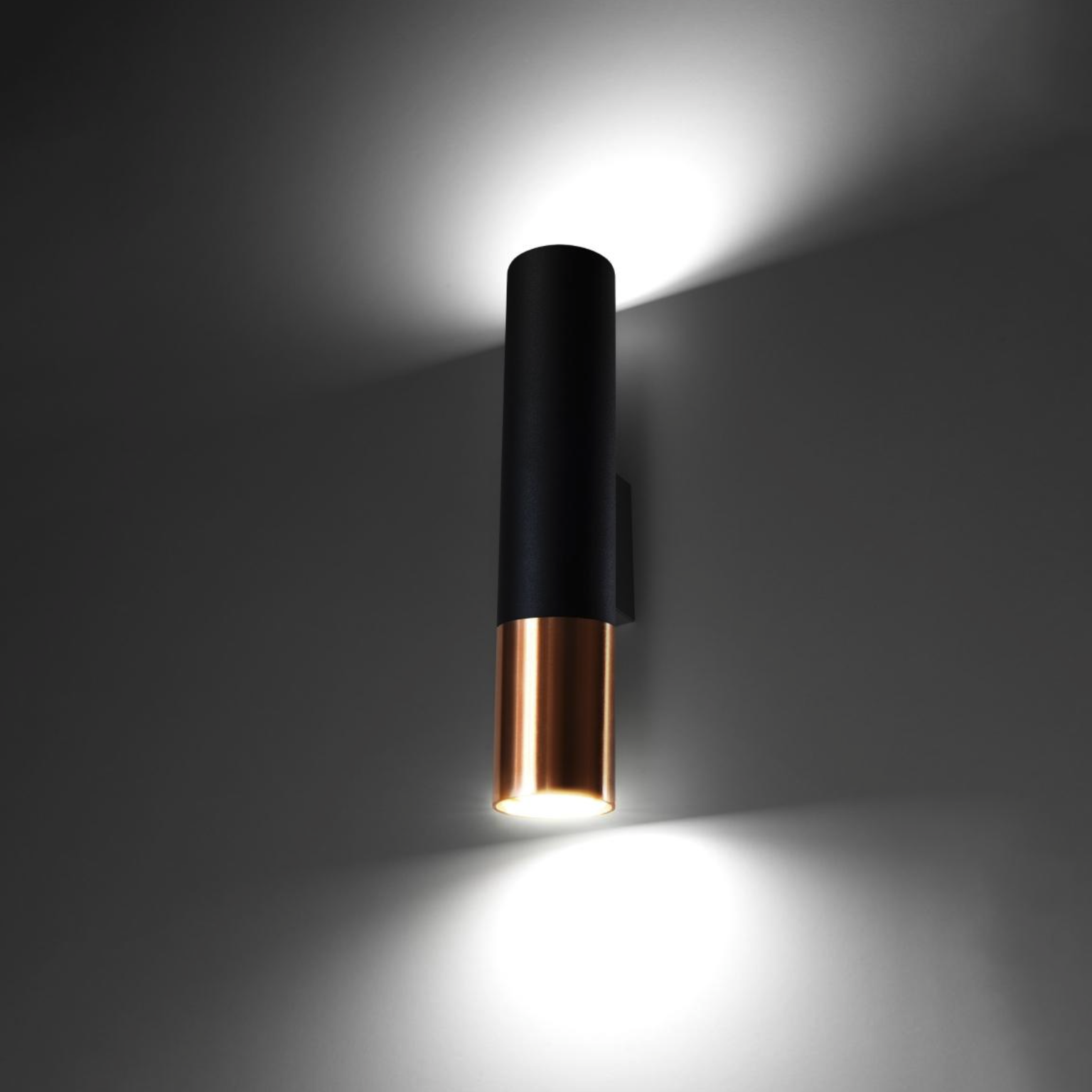 Sollux Aplique LOOPEZ negro/cobre