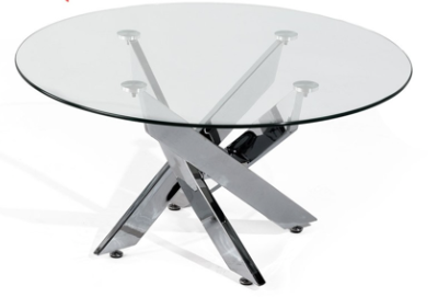 Mesa de comedor redonda de vidrio