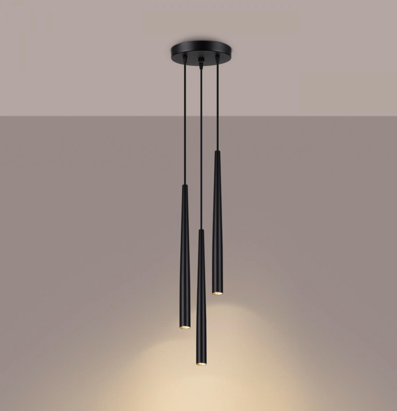 Sollux Lámpara pedant BLISS 3P negra N/A