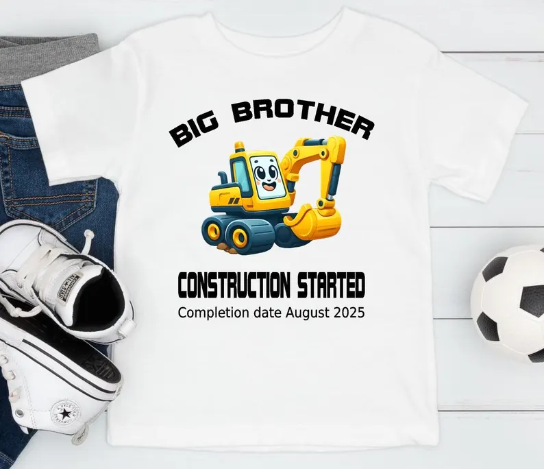 Digger – Sibling Outfit Set -baby announcement gift