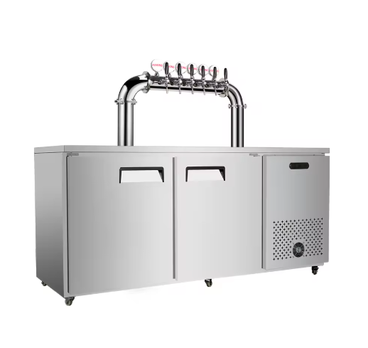 6 Tap U Shape Tower with 6 Kegs Storage Kegerator
