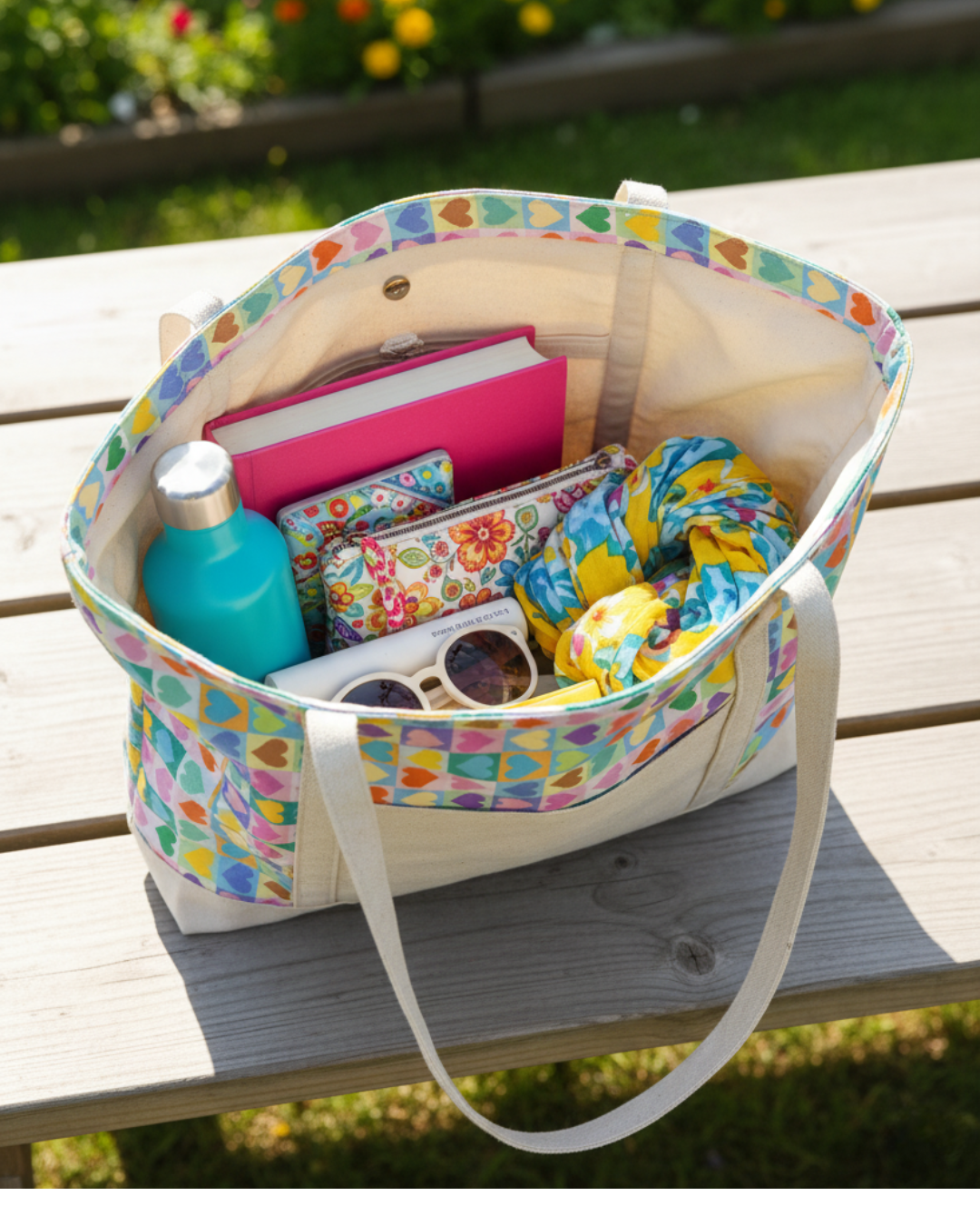 The Heartfelt Tote: A Colorful Canvas Bag