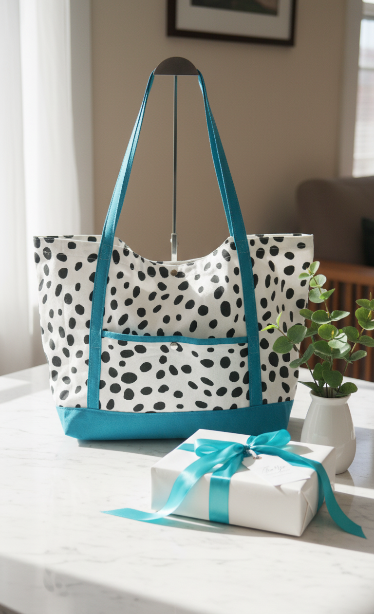 Imperfectly perfect The Polka Dot Canvas Tote: A Playful & Handmade Bag