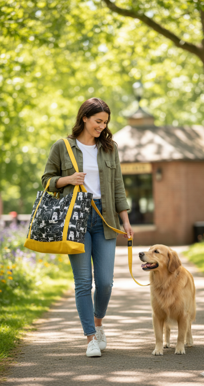 The Best Friend Tote: A Playful Dog Print Bag