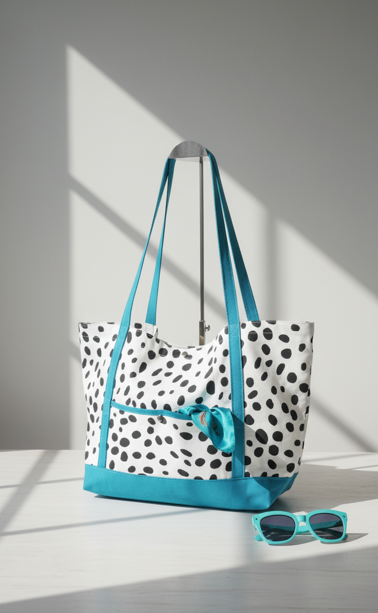 Imperfectly perfect The Polka Dot Canvas Tote: A Playful & Handmade Bag